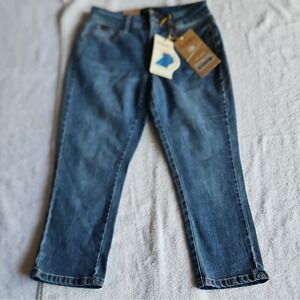 STAG Jeans Women's Blue Medium Wash Skinny Stretch Denim 5-Pocket Button